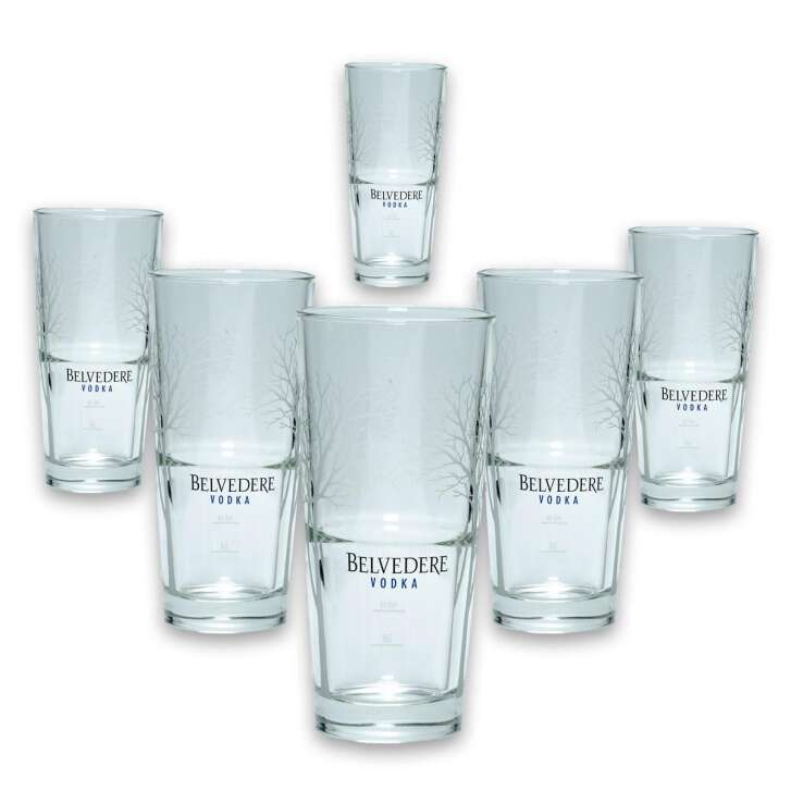 6x Belvedere Vodka Glas Longdrink normale Version gebraucht