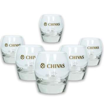 6x Chivas Regal Glas Tumbler goldschrift neue Version