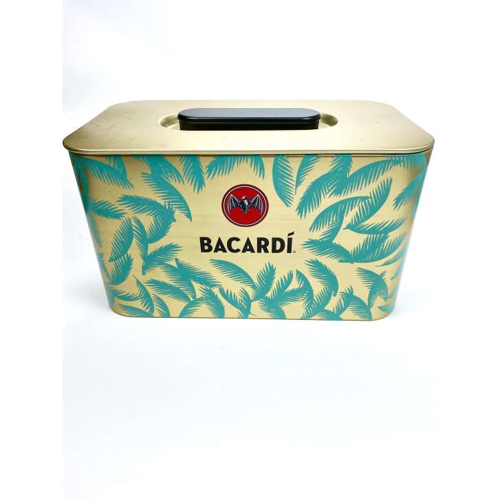 Bacardi Rum Kühler Eiswürfelbehälter Box Flaschen Cooler Palme gold Mint