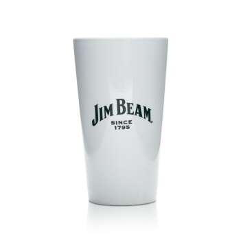 6x Jim Beam Whiskey Glas Ton Tasse weiß