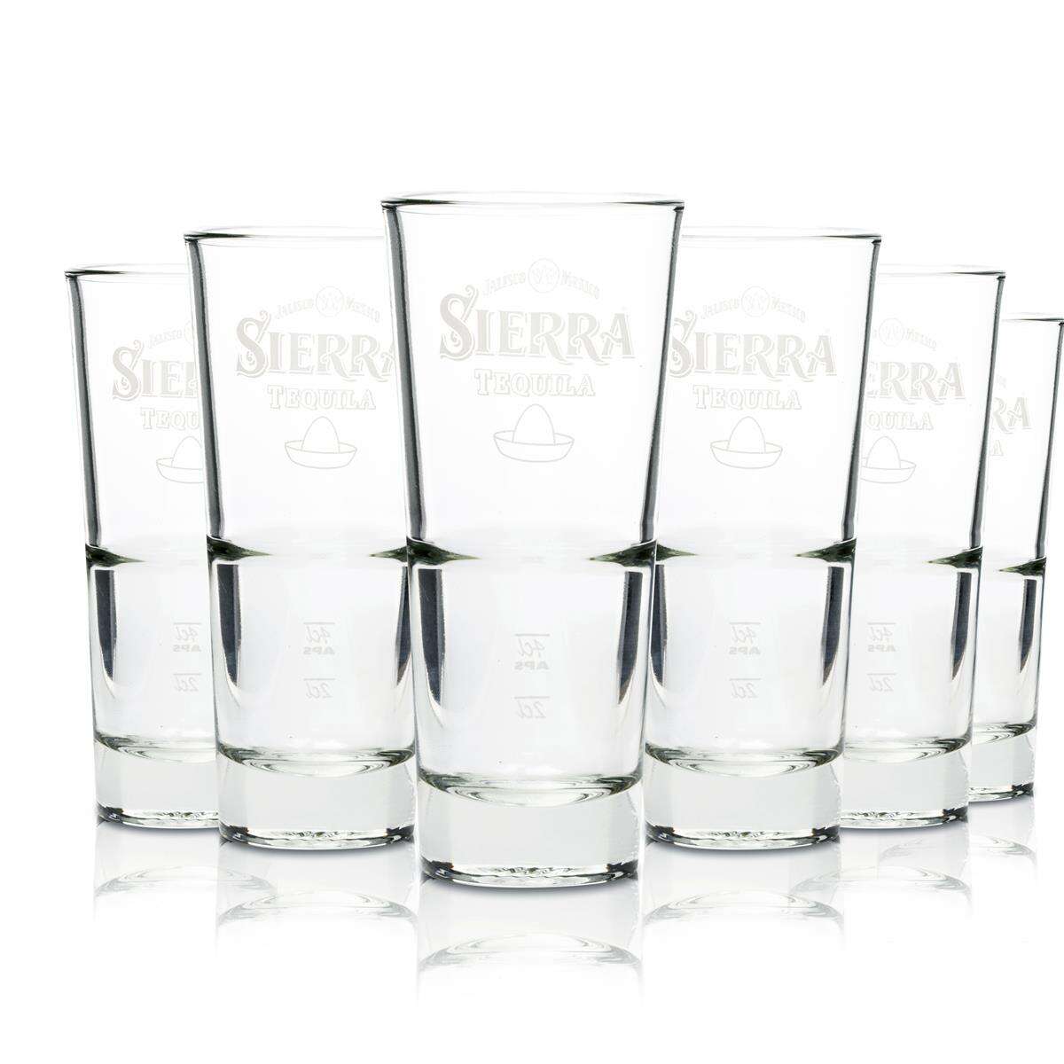 6 x Sierra Tequila Glas Gläser Longdrink Stapelbar Gastro Bar Deko NEU 