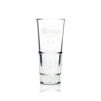 12x Sierra Tequila Glas Longdrink stapelbar 296 ml weiße Schrift