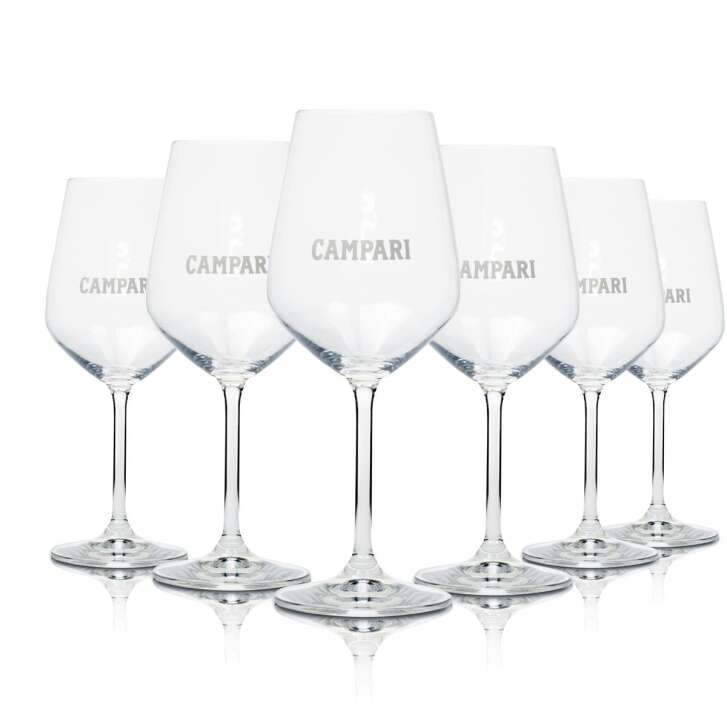 6x Campari Glas 0,48l Wein Stiel Aperitif Cocktail Gläser Amalfi Spritz Gastro