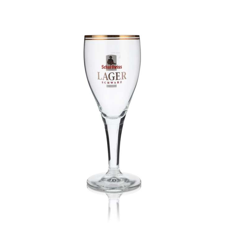 6x Schultheiss Glas 0,3l Bierglas Pokalglas Lager Schwarz Gläser Set Brauerei