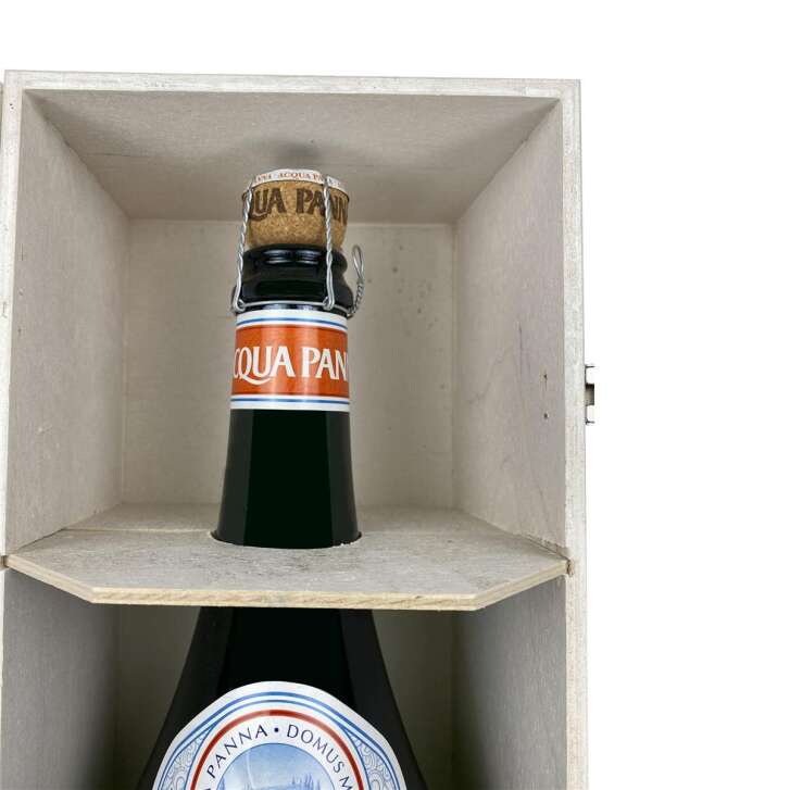 1x Acqua Panna Wasser Showflasche 3l Showflasche mit Holzkiste