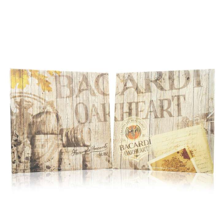 2x Bacardi Rum Leinwand Oakheart Logo