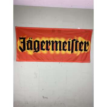 1x J&auml;germeister Lik&ouml;r Fahne Schriftzug auf gelb Orange 180 x 80