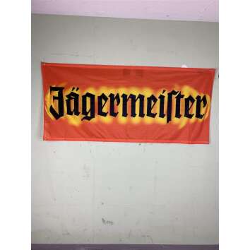1x J&auml;germeister Lik&ouml;r Fahne Schriftzug auf gelb Orange 180 x 80