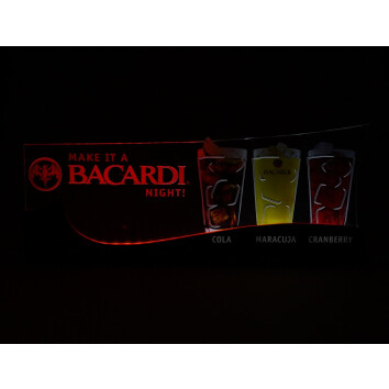 1x Bacardi Rum Leuchtreklame Cocktail Schild Bacardi Night