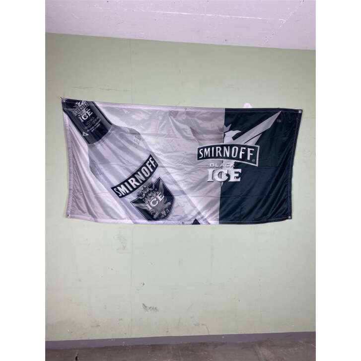 1x Smirnoff Vodka Fahne Ice Black 190 x 90