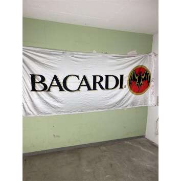 1x Bacardi Rum Fahne Weiß Schriftzug 310 x 125