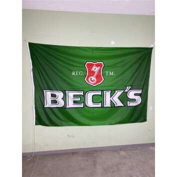 1x Becks Bier Fahne grün 220 x 140