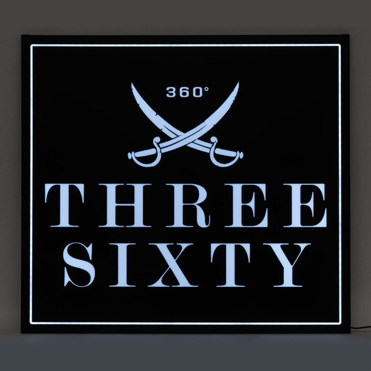 Three Sixty Leuchtreklame Luminated LED Wall Sign Square Logo Acrylic Deko