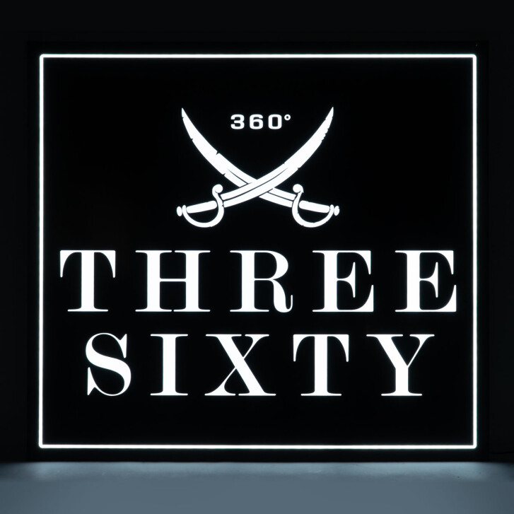 Three Sixty Leuchtreklame Luminated LED Wall Sign Square Logo Acrylic Deko