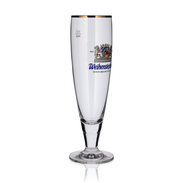 6x Weihenstephan Glas 0,4l Pilstulpe Pokalglas Goldrand Bier Gläser Set Gastro