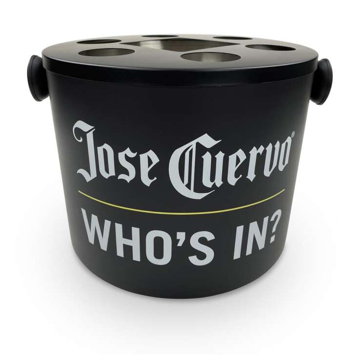 1x Jose Cuervo Tequila Kühler Metall schwarz rund mit Flascheneinsatz