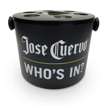 1x Jose Cuervo Tequila Kühler Metall schwarz rund mit Flascheneinsatz
