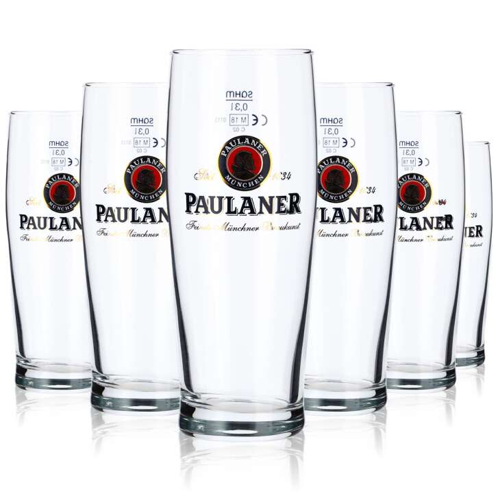 6x Paulaner Glas Willibecher 0,3l Gläser Bierglas Biergläser Becher Sahm Gloria