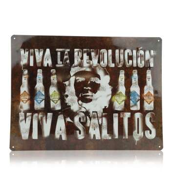 1x Salitos Bier Blechschild Viva La Revolution braun mit...