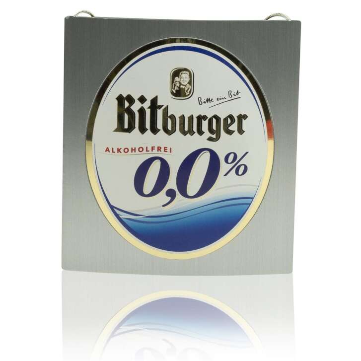 1x Bitburger Bier Schild Zapfhahn Schild Drive Alkoholfrei mit Kette