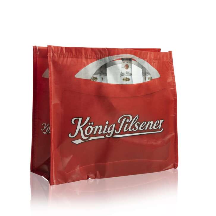 1x König Pilsner Bier Shopper Tasche rot Einkaufstüte 45x40