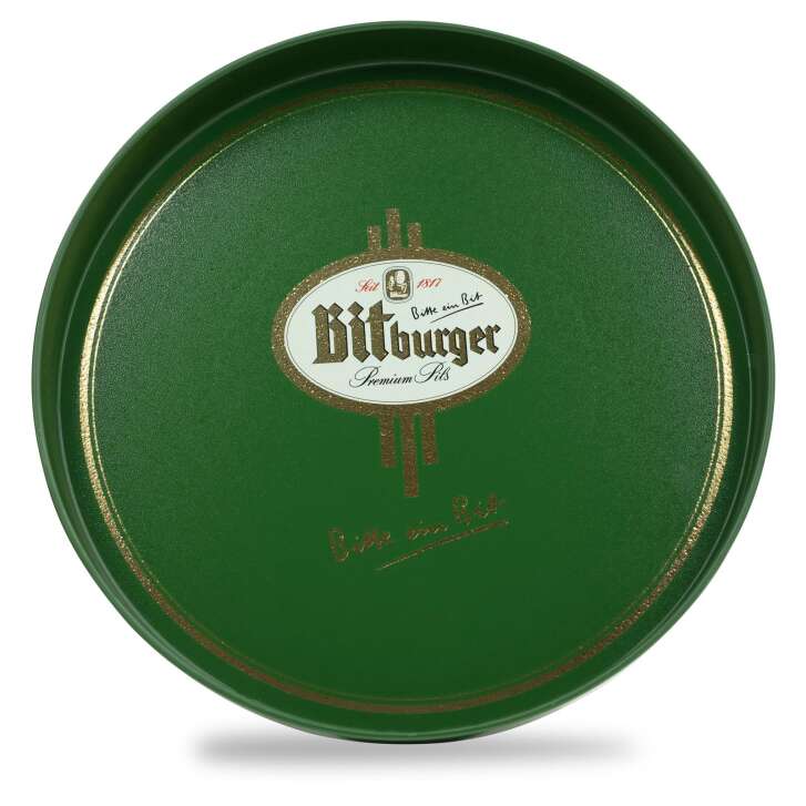 1x Bitburger Bier Tablett grün rutschfest hoher Rand