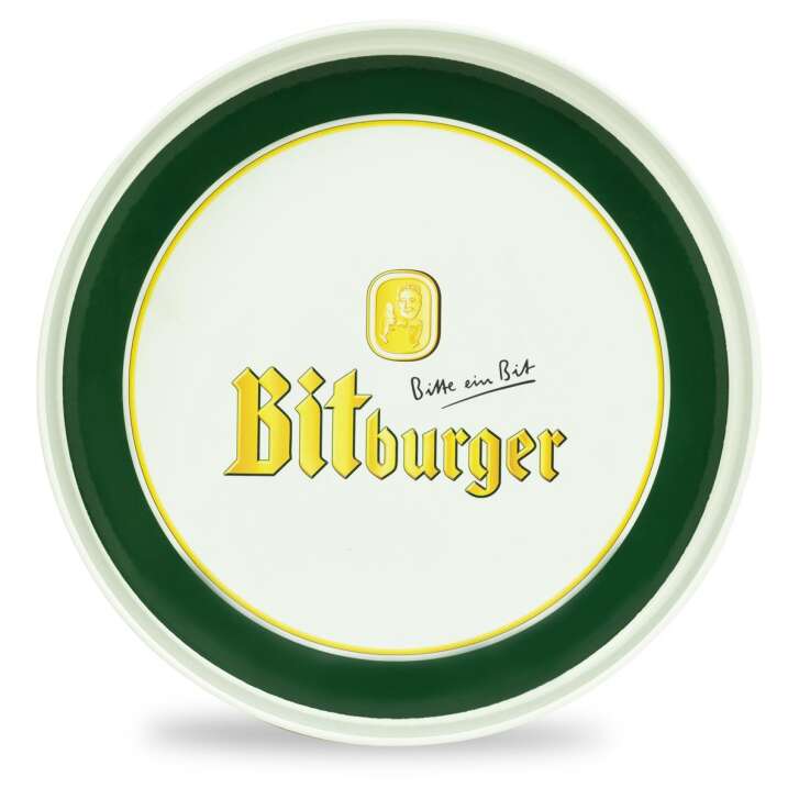 1x Bitburger Bier Tablett weiß rutschfest hoher Rand