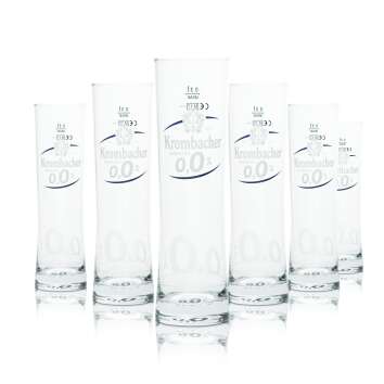 6x Krombacher Glas 0,3l Pokal Stange Cup Gläser 0,0%...