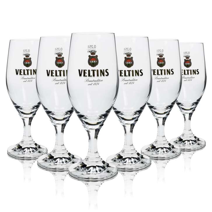6x Veltins Bier Glas 0,25l Pokal Ritzenhoff