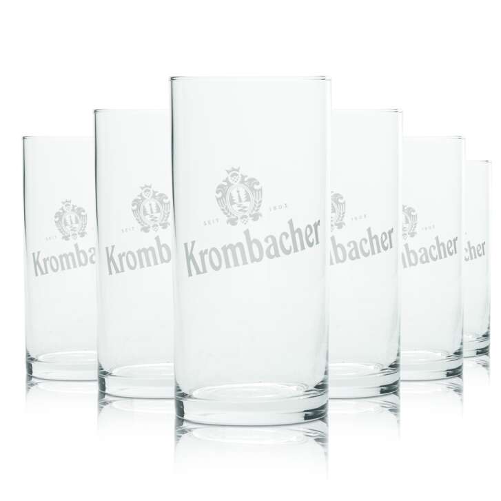 6x Krombacher Glas 0,1l Willy Becher Probierglas Pils Bier Gläser Brauerei Bar