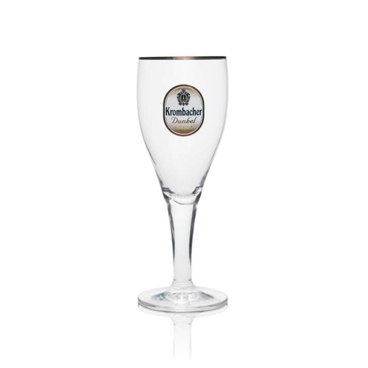 6x Krombacher Glas 0,3l Dunkelpils Pokal Tulpe Goldrand Gläser Gastro Brauerei