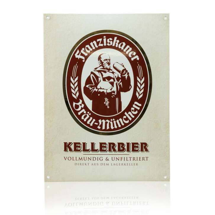 1x Franziskaner Bier Blechschild Kellerbier Emaille hochwertig 30 x 40