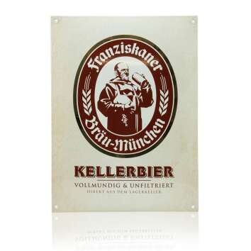 1x Franziskaner Bier Blechschild Kellerbier Emaille hochwertig 30 x 40