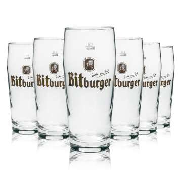 12x Bitburger Bier Glas 0,5l Willibecher
