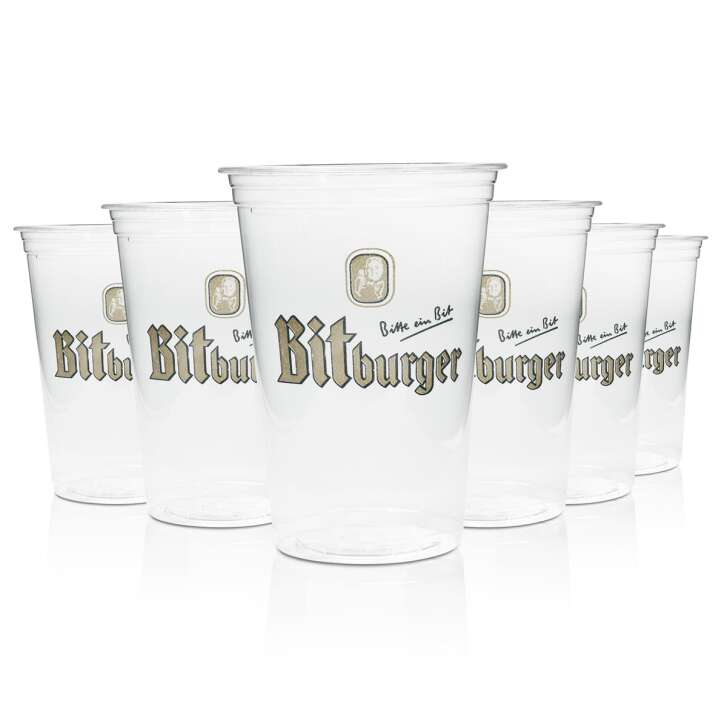 80x Bitburger Becher 0,25l Kunststoff Plastik Einweg Bier Gläser Geeicht Bioware