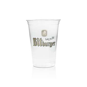 80x Bitburger Bier Becher 0,25l Einweg Bioware