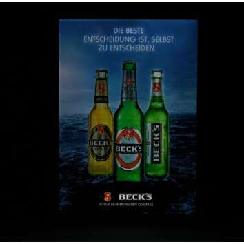 1x Becks Bier Leuchtreklame DIN A3 LED Schild Flaschen 35x47