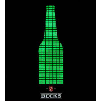 1x Becks Bier Leuchtreklame 80x20 Equilizer Flaschen Display