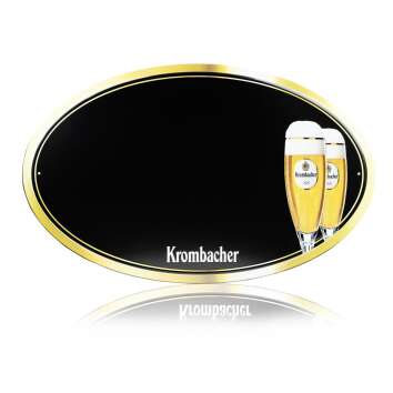 1x Krombacher Bier Tafel Blech dünn rund 70x44