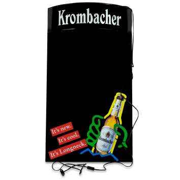 1x Krombacher Bier Leuchtreklame Tafel Retro schwarz