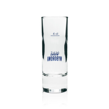6x Wyborowa Vodka Gläser Shots 4cl Eiche 6,5cl
