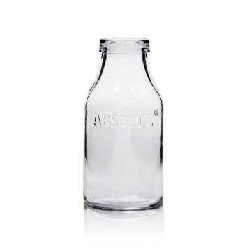 6x Absolut Vodka Glas Milchflasch Plastik klein