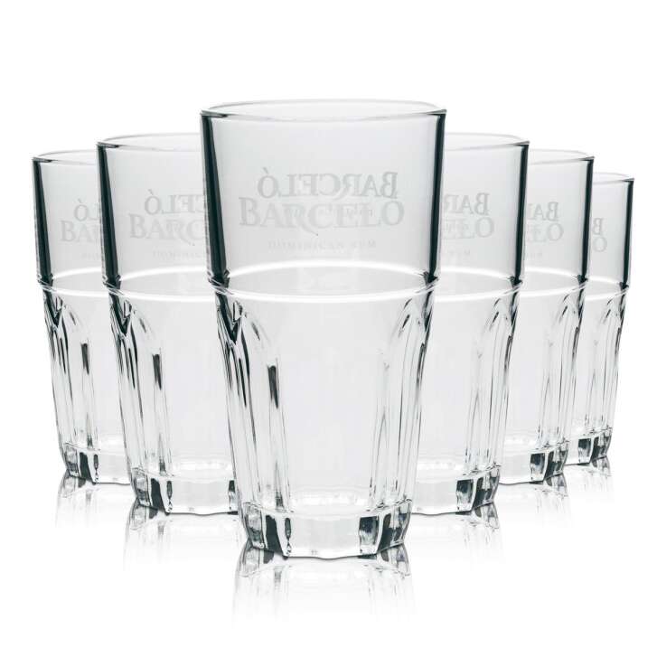 6x Barcelo Rum Glas Longdrink 34cl