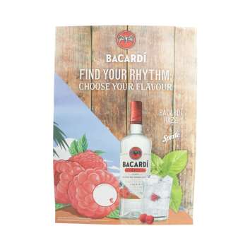5x Bacardi Rum Poster Din A2 Razz Werbung Bar Deko Preis Tafel Aufsteller Schild