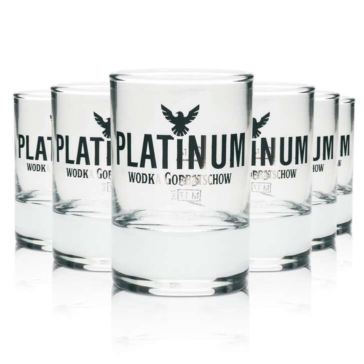 12x Gorbatschow Vodka Glas Shot Platinum 2cl