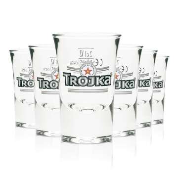6x Trojka Vodka Glas Shot On pack 2cl