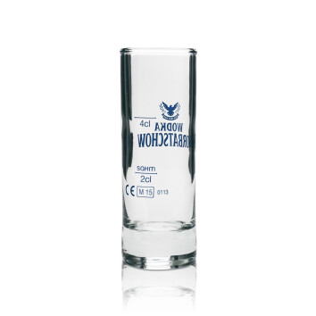 6x Gorbatschow Vodka Glas Shotglas 4cl hoch