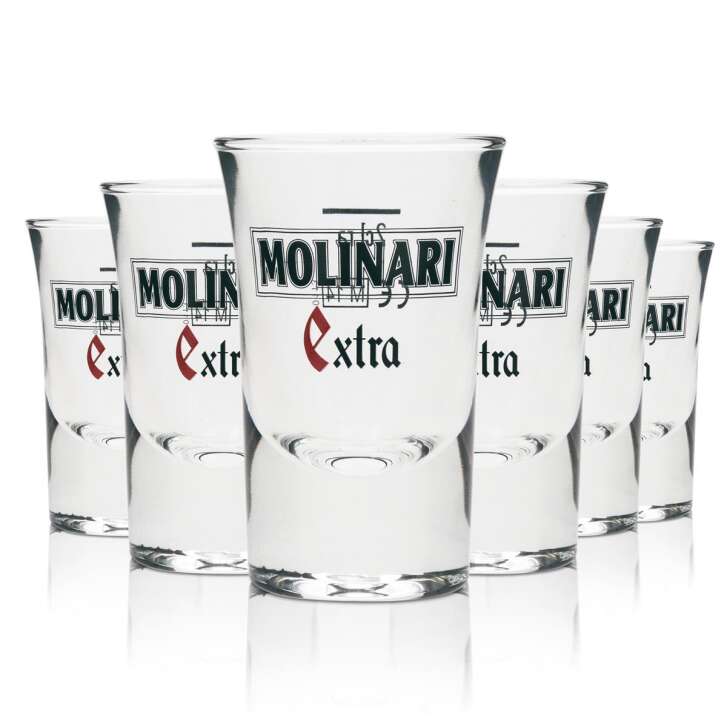 6x Molinari Sambuca Glas Shotglas 2cl EXTRA