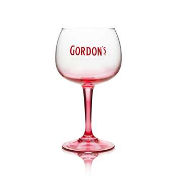 6x Gordons Gin Glas 0,4l Ballon pink Rosa Gläser Cocktail Longdrink Tonic Stiel
