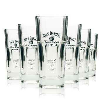 6x Jack Daniels Whisky Glas 0,34l Longdrinkglas "Apple" Stapelbar